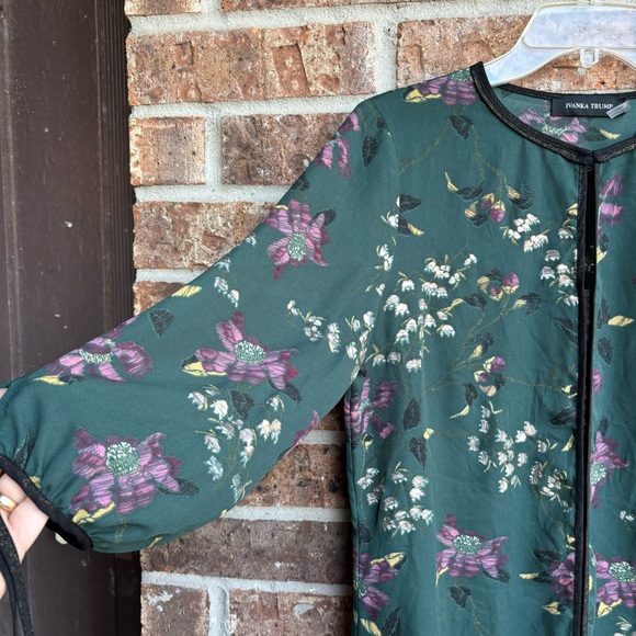 Ívanka trump Green Floral Print Women Top - Picture 2 of 6